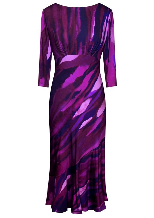 Alie Street London Maxine Asymmetric Dress (Vivid Plum)