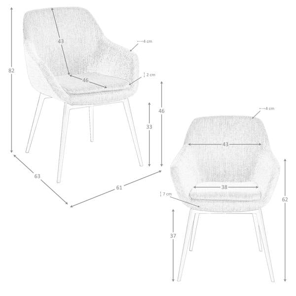 Angel Cerdá Greyish Blue Marbled Fabric Chair 4221