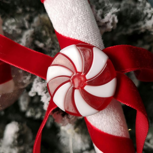 Samuel Alexander 29cm Red and White Stripe Hanging Christmas Candy Cane Decoration