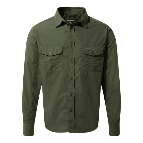 Craghoppers Mens Expert Kiwi Long-Sleeved Shirt - Cedar Green - 