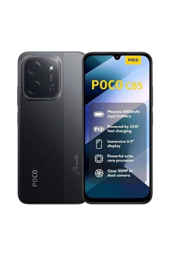Xiaomi POCO C85 Black Smartphone 6+128GB 6.9" 120Hz Dual SIM