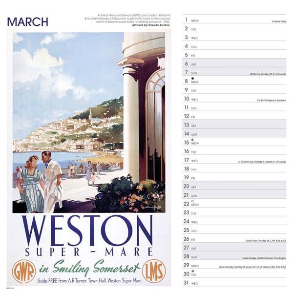 National Railway Museum, Britain By Rail Calendar 2027, Wall Calendars, Month To View, Travel, Gift