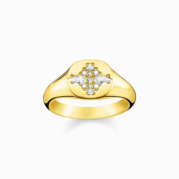 Gold Trip Star Signet Ring