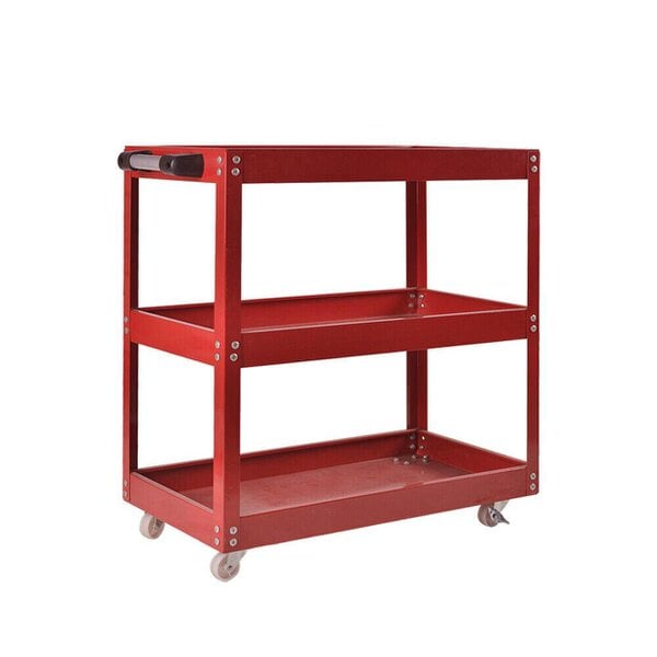 HYGRAD BUILT TO SURVIVE Tool Storage Heavy Duty Durable Garage Trolley Workshop 3 Tier Wheel Cart Shelf HYGRAD® - Red
