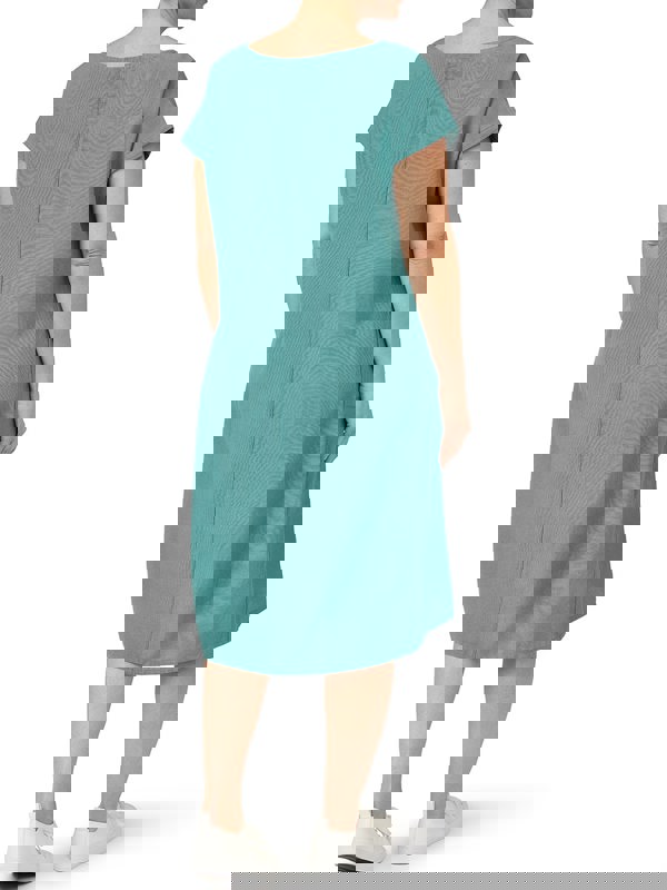 PennyPlain Cap Sleeve Linen Dress - Sea Green