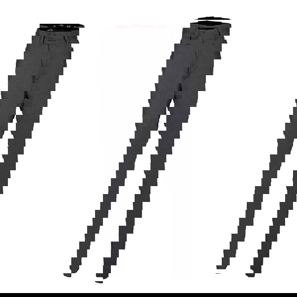 David WeJ Plain Smart Trousers with Belts Loops - Charcoal