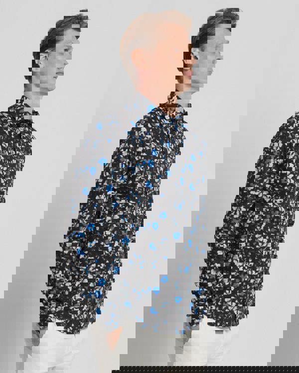 Steel & Jelly Black Limited Edition Floral Print Stretch Shirt