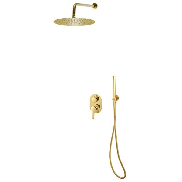 Berkfield Shower System Stainless Steel 201 Gold