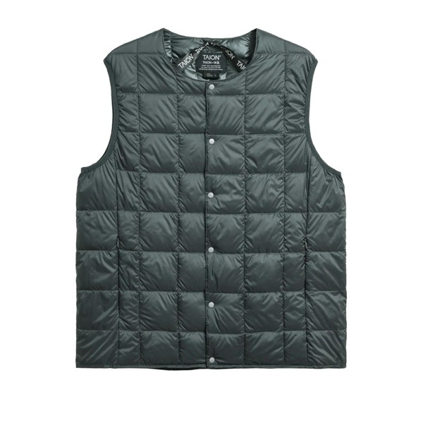 TAION Original Crew Neck Down Vest - Charcoal