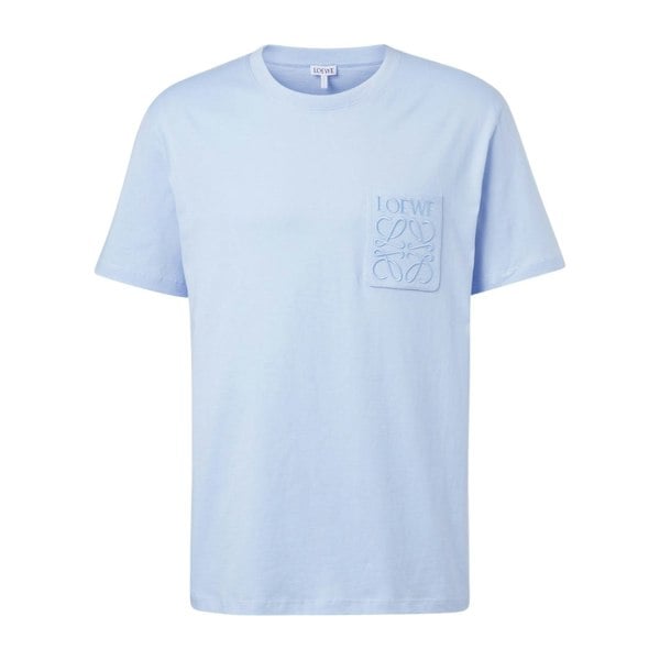 Loewe Tonal Logo Relaxed Fit Blue Pocket T-Shirt