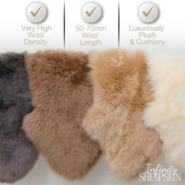 Infinity Leather Luxury Genuine Sheepskin  40x40cm Real Wool Single Sided Cushion