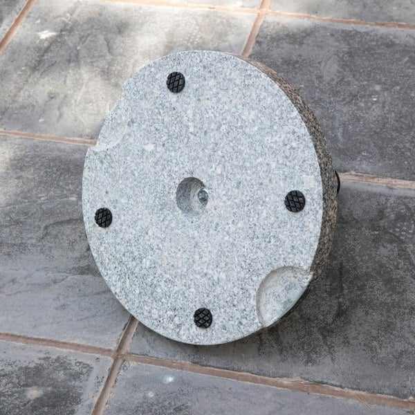 Samuel Alexander 15kg Round Granite Garden Parasol / Umbrella Base Weight Stainless Steel Pole