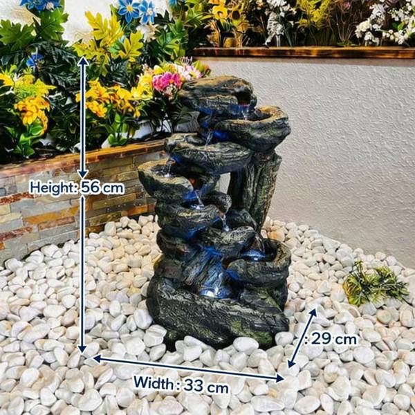 Tranquillity Water Features Harmony Rock Cascade Rock Effect Solar Water Feature