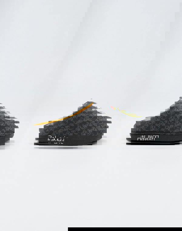 Real Madrid Mens Black Logo Mule Slippers