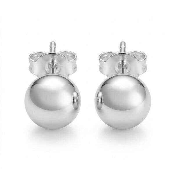 The Colourful Aura Pure Silver Solid Unisex Round Ball Minimalist Dainty Everyday Studs Earrings