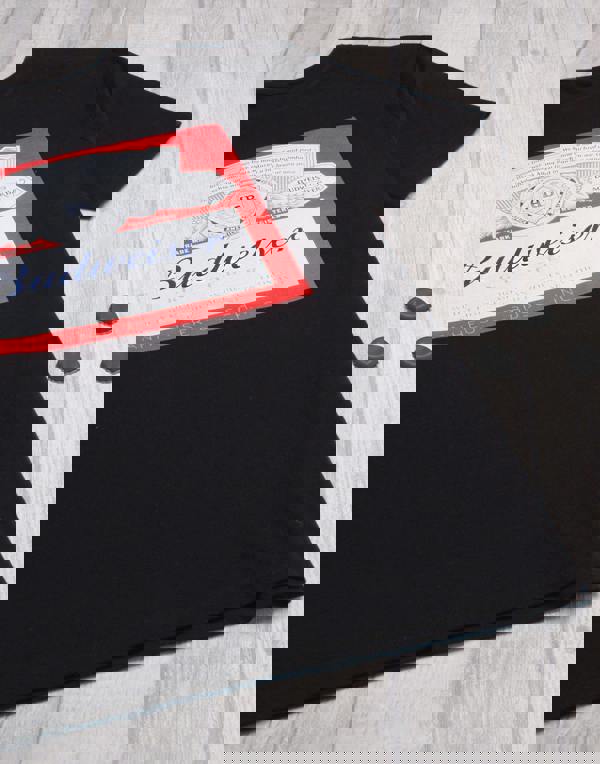 Budweiser Mens Black Logo Short Sleeved T-Shirt