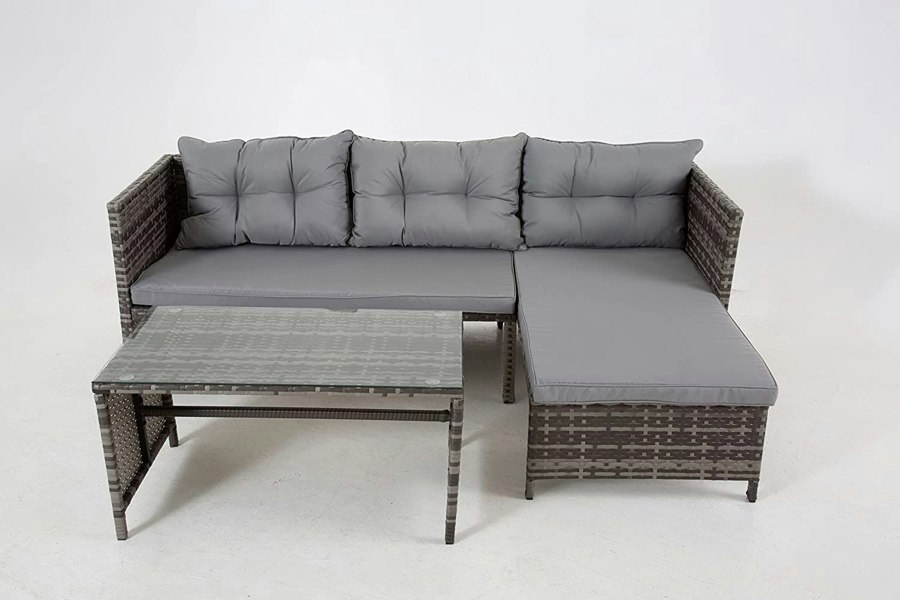 Outdoor Living The Riverside Grey Corner Rattan Set