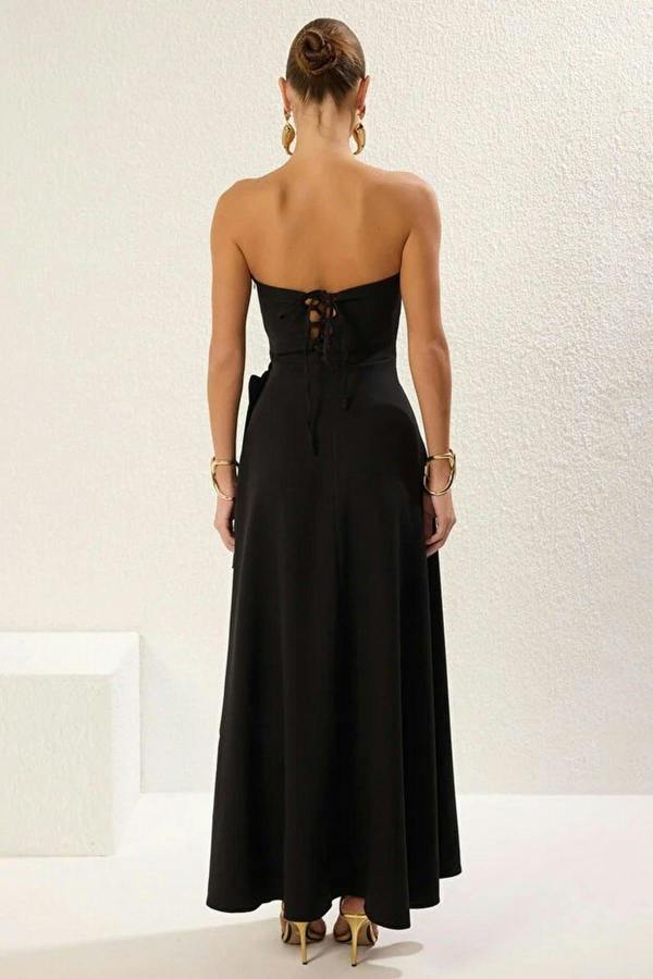 WOVCOR Strapless Long Elegant Evening Dress with Back Detail