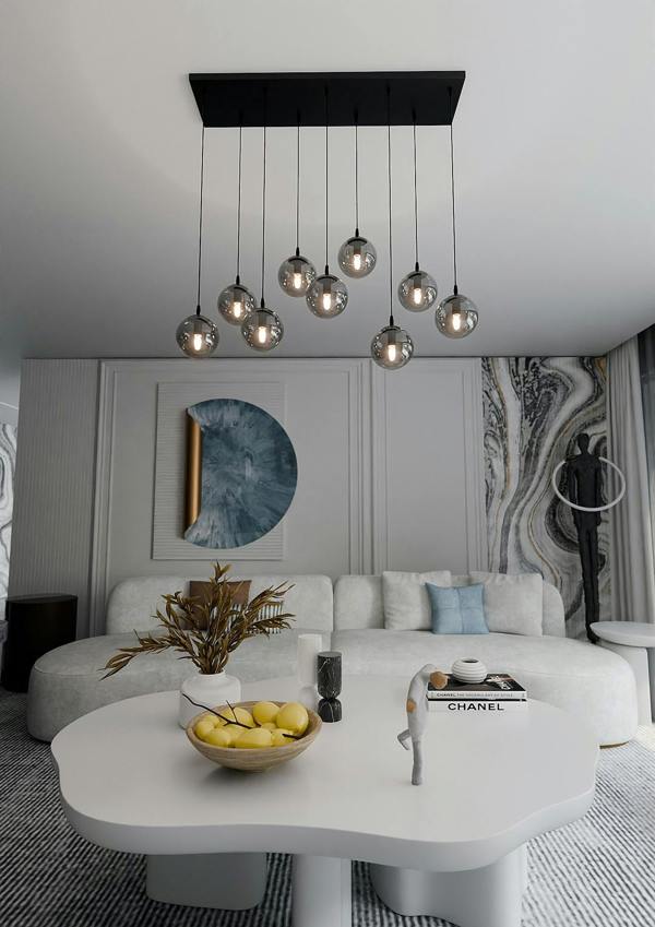 Emibig COSMO Pendant lamp  9 x E14 Black with Graphite Shade