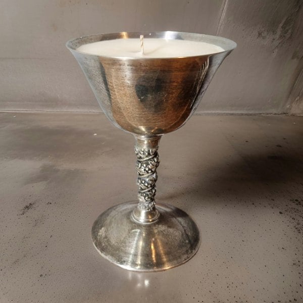 silver goblet candle