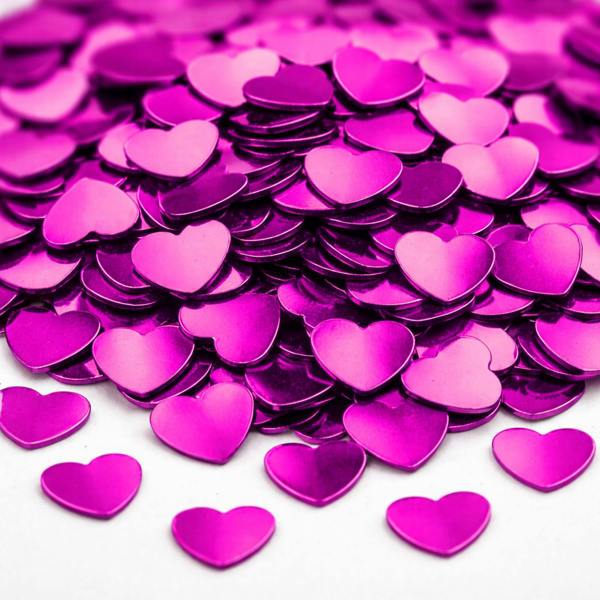 Hot Pink Heart Confetti Table Scatter for Birthday, Wedding and Valentine’s Decorating image 1