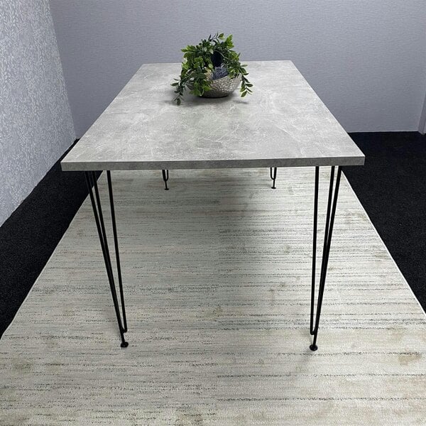 Kosy Koala Modern Grey Rectangular Dining Table with Hairpin Legs Compact Kitchen Table