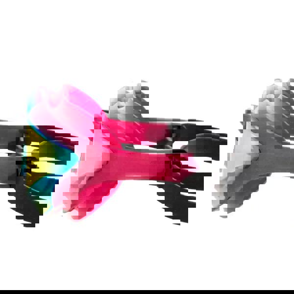 Aquafeel Leader Mirrored swim goggles in pink rainbow tie-dye with double head strap