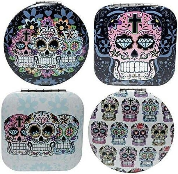 Puckator Sugar Skull Compact Handbag Travel Mirror