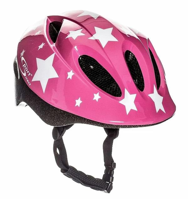 Sport Direct "Pink Star" Pink Kids Bike Helmet Extra Small 48-52cm