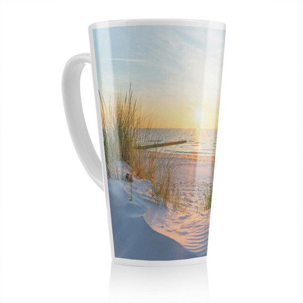 Benjamin Tate Design Sunset at the Baltic Sea Beach Designer Latte Mug