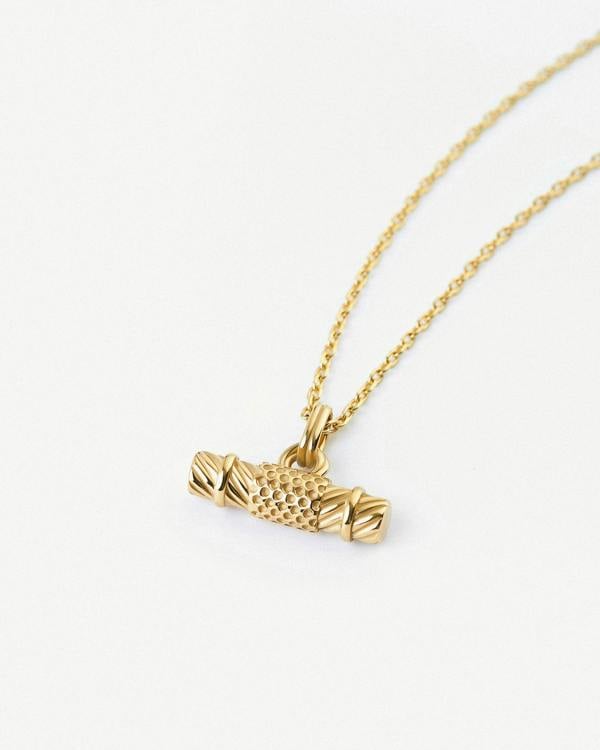 Elk & Bloom Raise The T-Bar Chunky 14K Gold Pendant Necklace