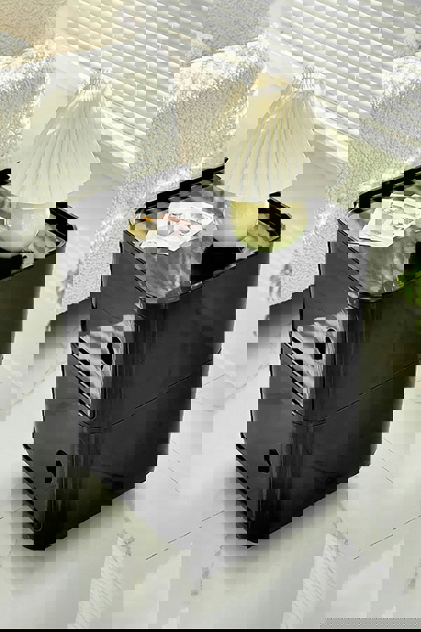 Living and Home 2-Tiered Plastic Storage Drawer Unit with Wheels