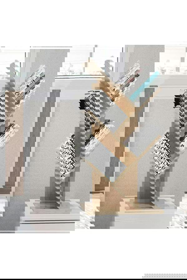 Living and Home 5 Tier Rustic Standing Tree Bookshelf