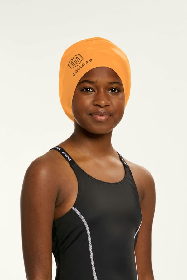SOUL CAP Kids Swim Cap - Sunburst Orange - L