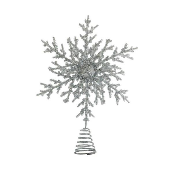 Garden Greatness Silver Shimmer Snowflake Tree Topper