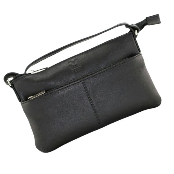 Mala Leather Anishka Slim Double Pocket Crossbody