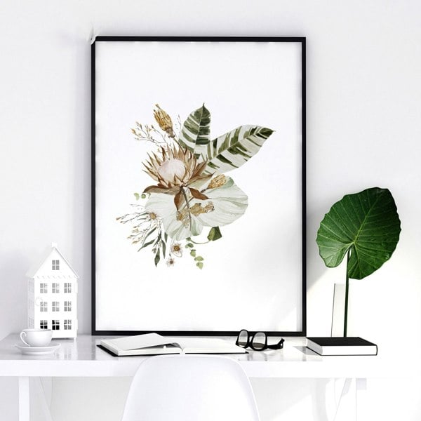 Framed print for bathroom | set of 3 Earth toned Botanical wall prints