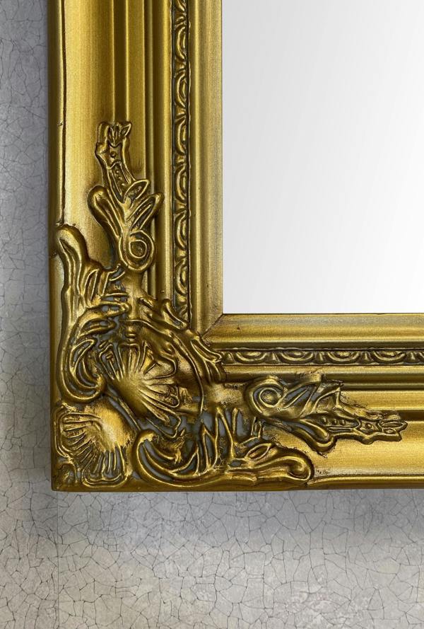 Downton Interiors Large Antique Gold Wood Frame Wall Mirror 90cm x 65cm
