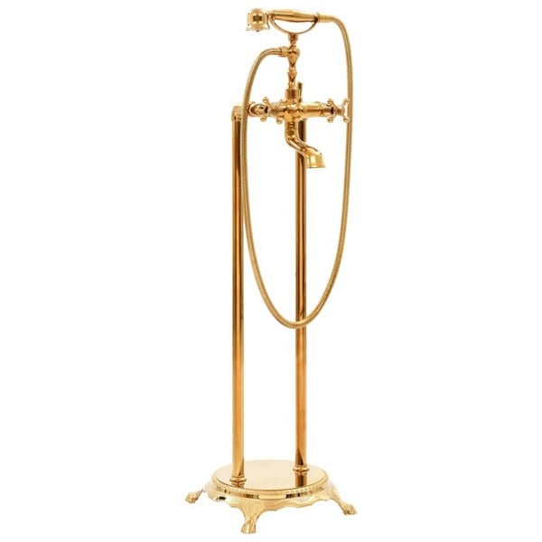 Berkfield Freestanding Bathtub Faucet Stainless Steel 99.5 cm Gold