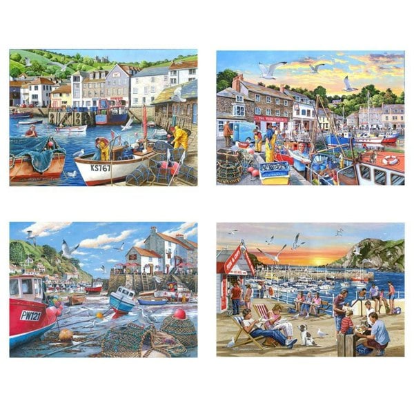 The House of Puzzles Days At The Dock - 4 x 500 Piece Jigsaw Puzzle