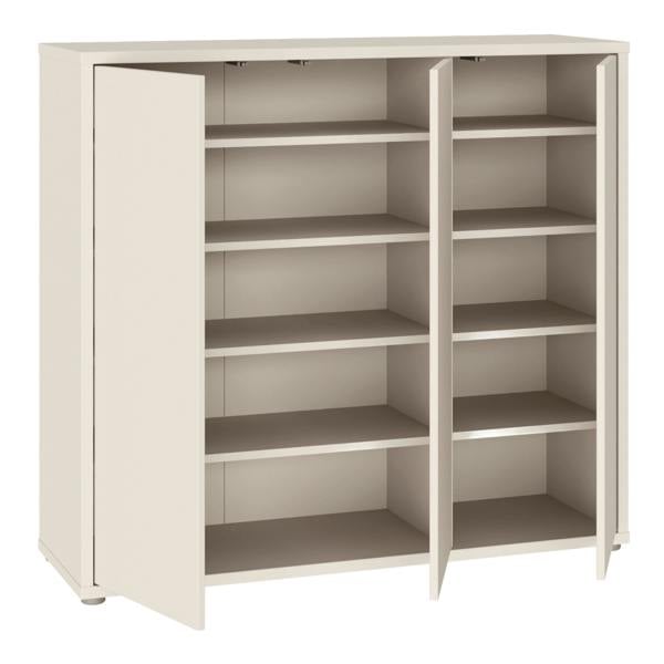 Furniture To Go Alice Springs Shoe Cabinet with 3 Doors Push-to-Open in Sand
