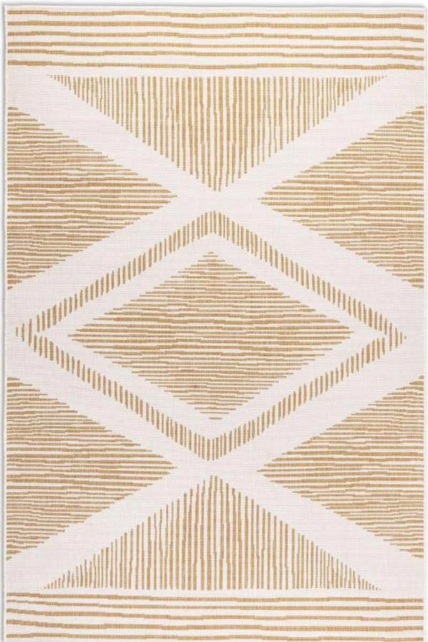 Hanse Home Reversible Indoor & Outdoor Yellow Rug – Rhombus Design
