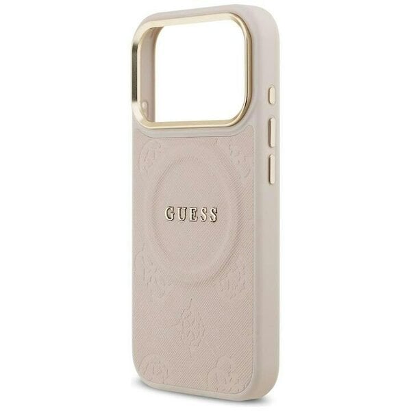 Guess Peony Hot Stamp Case with MagSafe for iPhone 17 Pro 6.3" Pink - GUHMP17LPSAMSECP