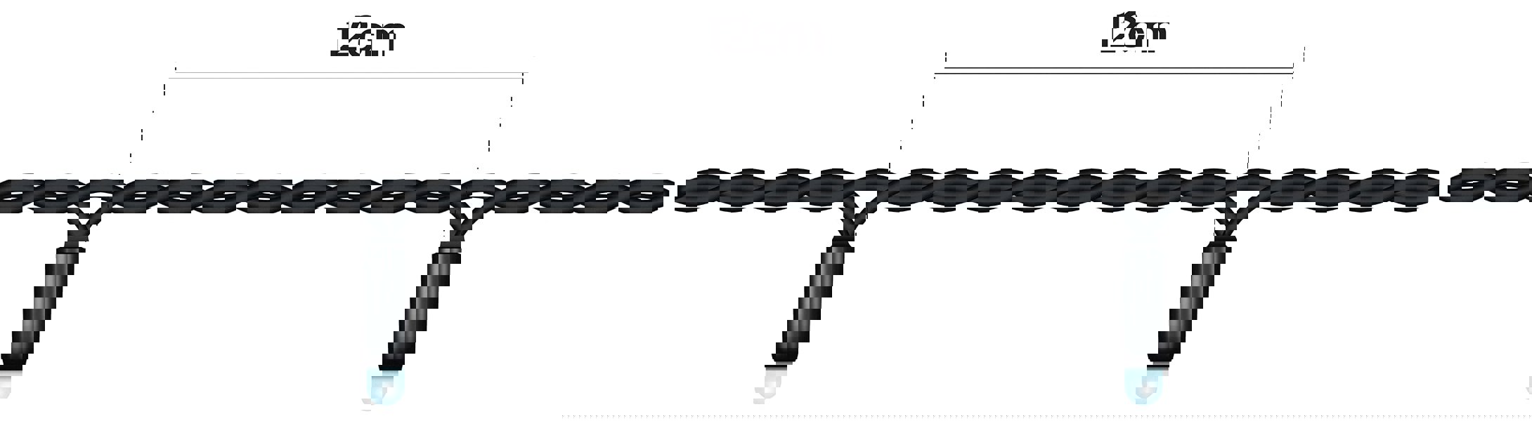 Eagle Connect String Lights Black Rubber IP65 5m/40 LED Cool White