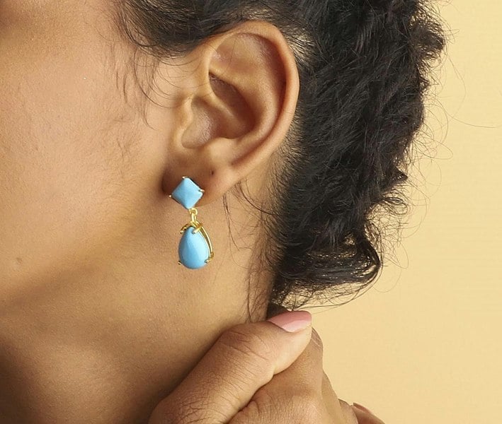 "Azure Dream" Turquoise Stone Earring - Lila Rasa