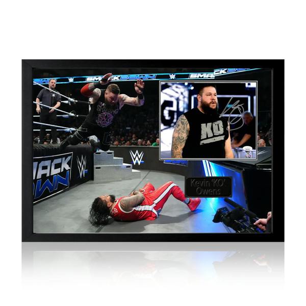 Kevin Owens Signed Image Iconic Frame (JSA)