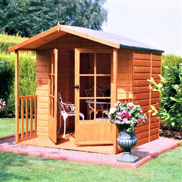 Shire Alnwick 7x7 12mm interlock Clad wooden Summerhouse - Best Shed