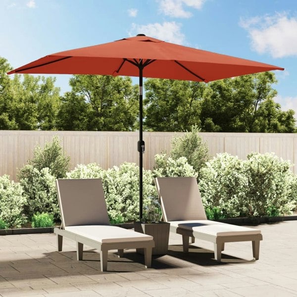 Berkfield Outdoor Parasol with Metal Pole 300x200 cm Terracotta
