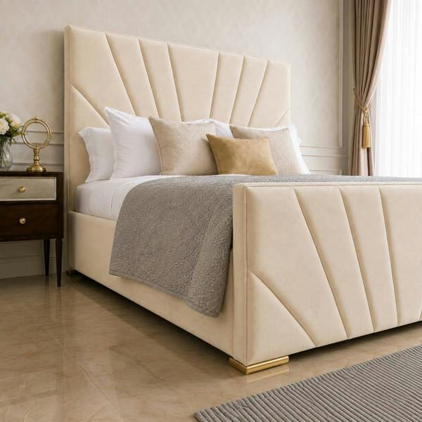 Paradise Beds Novelle Upholstered Bed Frame with Matching Headboard and Footboard