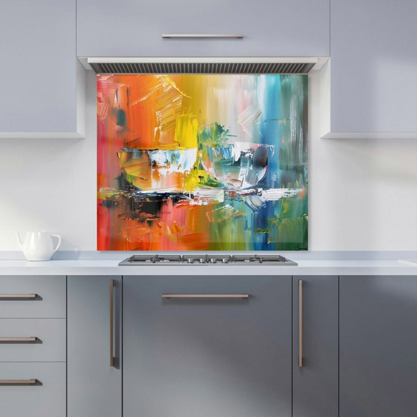 Warren Reed - Designer Impressionist's Palette: Colorful Abstraction Kitchen Splashback